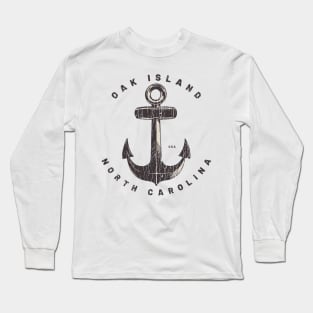 Oak Island, NC Summertime Vacationing Big Anchor Long Sleeve T-Shirt